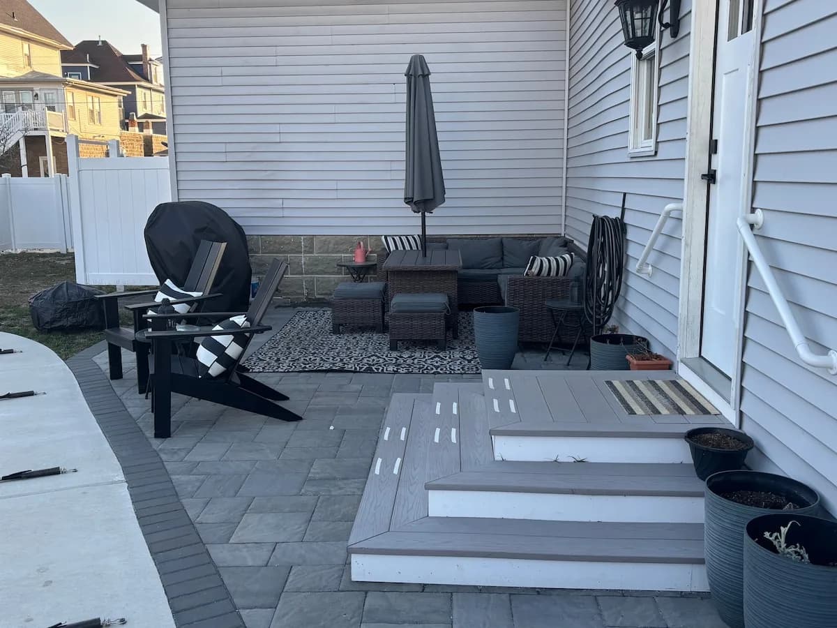 Outdoor sectional under the covered patio