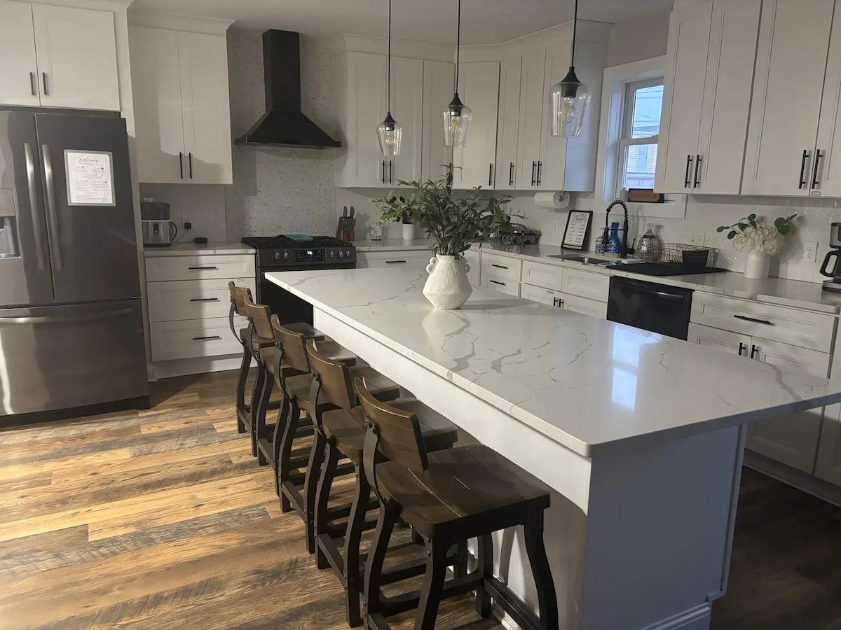 Modern kitchen with generous preparation space