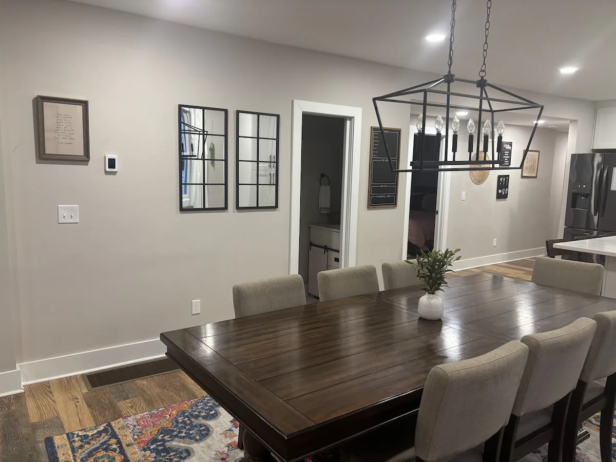 Dining room connected directly to the kitchen