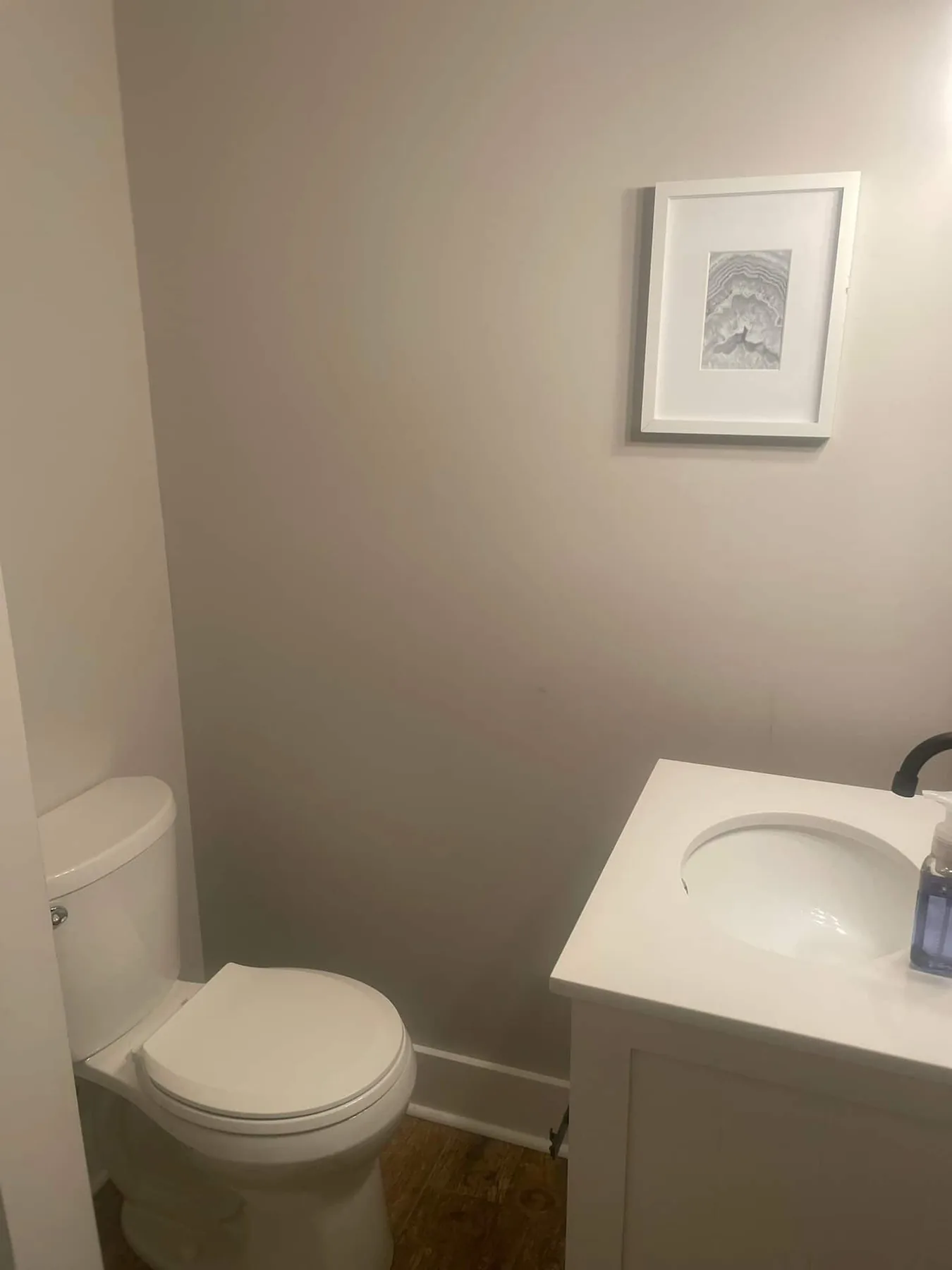 Convenient first-floor powder room