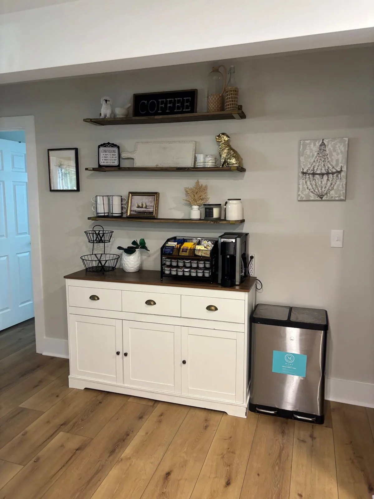 Coffee station and thoughtful everyday conveniences