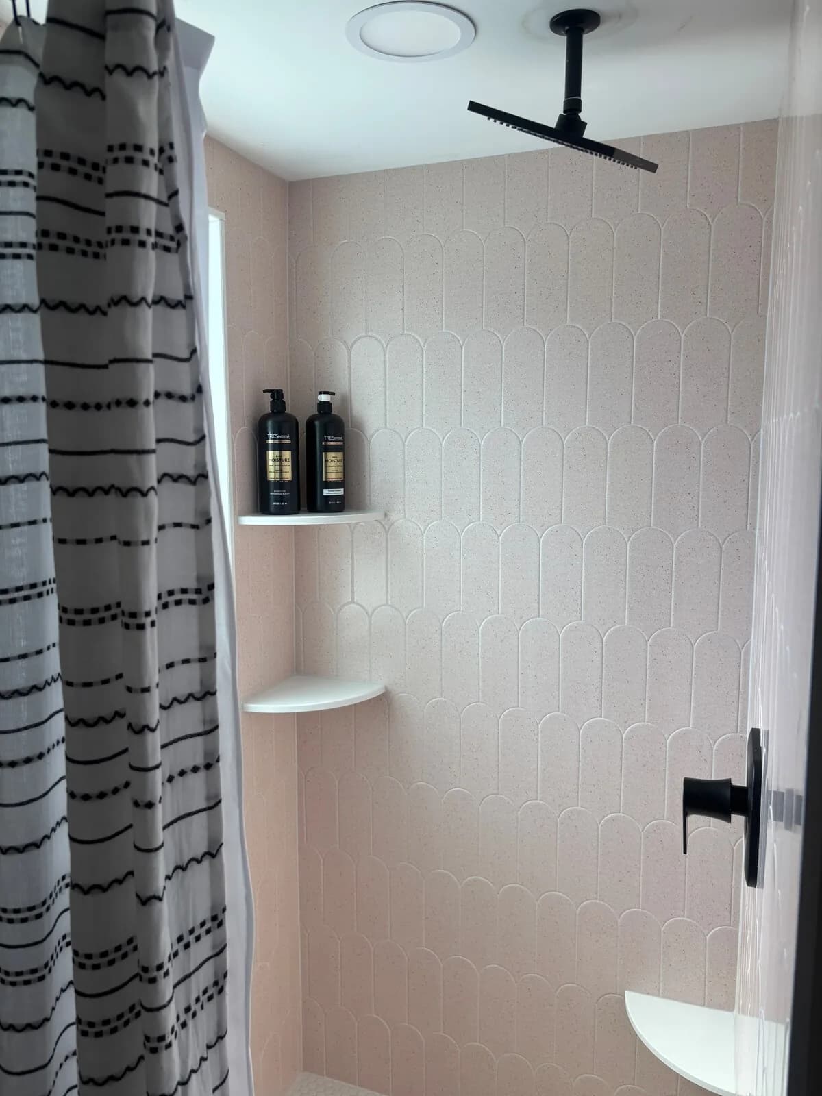 Full shower prepared with guest essentials