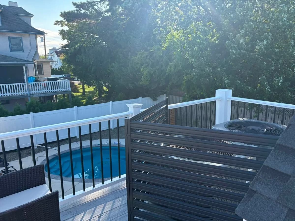 Upper deck overlooking the private pool