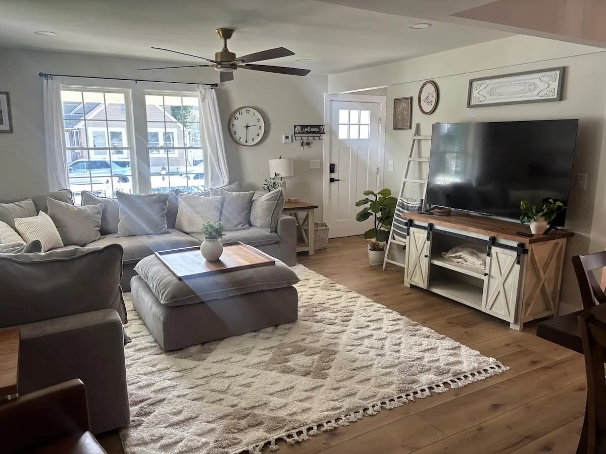Wide living space with several places to gather