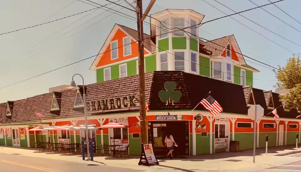 The colorful exterior of the former Shamrock Hotel in Wildwood