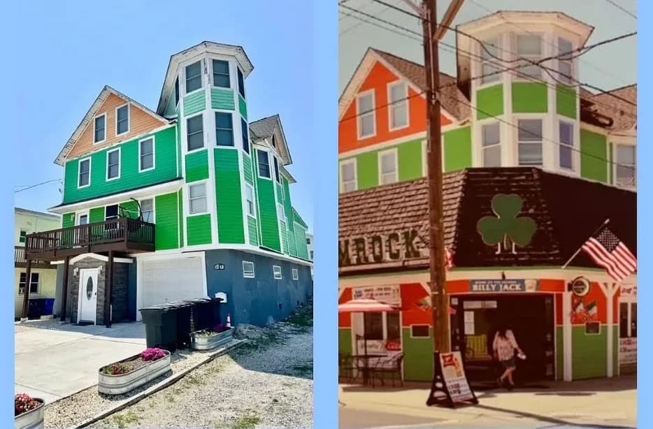 Side view of The Shamrock’s restored tower and decks