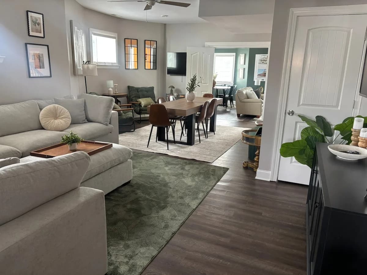 Finished open-plan living and dining room at The Shamrock