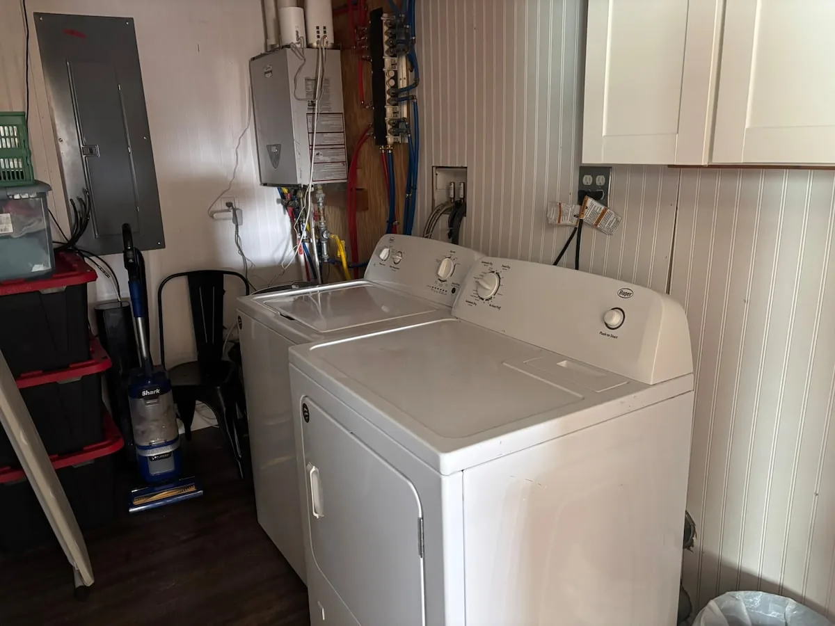 Laundry area available for longer group stays